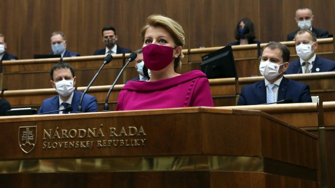 Slovenská prezidenta Zuzana Čaputová v projevu k poslancům