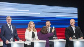Slovensko čekají prezidentské volby. Na snímku kandidáti Béla Bugár, Zuzana Čaputová, Štefan Harabin, Marian Kotleba