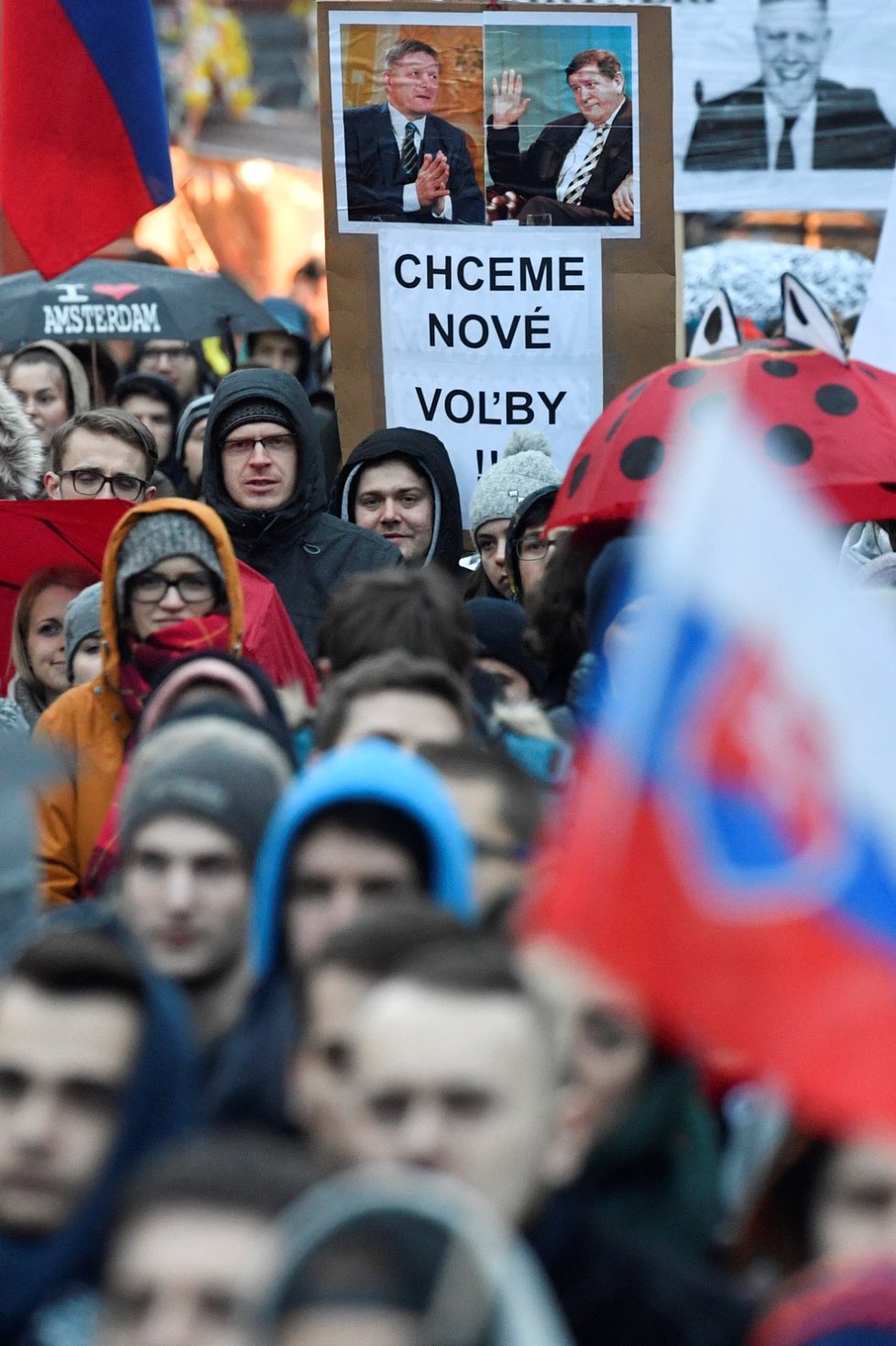Slováky podpořila i demonstrace v Praze (16. 3. 2018)