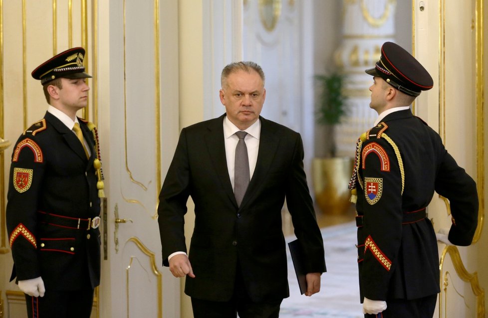 Slovenský prezident Andrej Kiska na tiskové konferenci