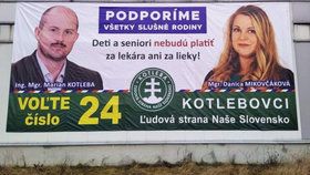 Billboard Danici Mikovčákové, kandidátky Kotlebovy LSNS.