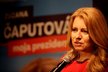 Prezidentské volby na Slovensku: Zuzana Čaputová po zveřejnění prvních neoficiálních výsledků (16. 3. 2019)