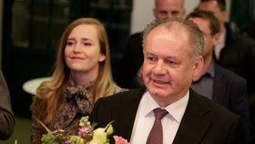 Andrej Kiska ve volebním štábu své nástupkyně Zuzany Čaputové
