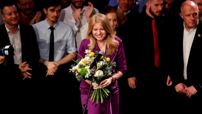 Zuzana Čaputová při prvním projevu po zvolení.