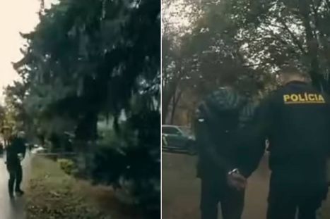 Obrázek: Zapálil dveře bytu a začal utíkat: Dopadení výtržníka policie zachytila na kameru!