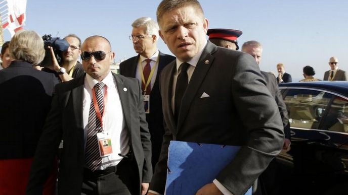 Slovenský premiér Robert Fico na summitu EU ve Valettě