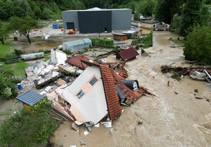 Ničivé záplavy ve Slovinsku. (6.8.2023)