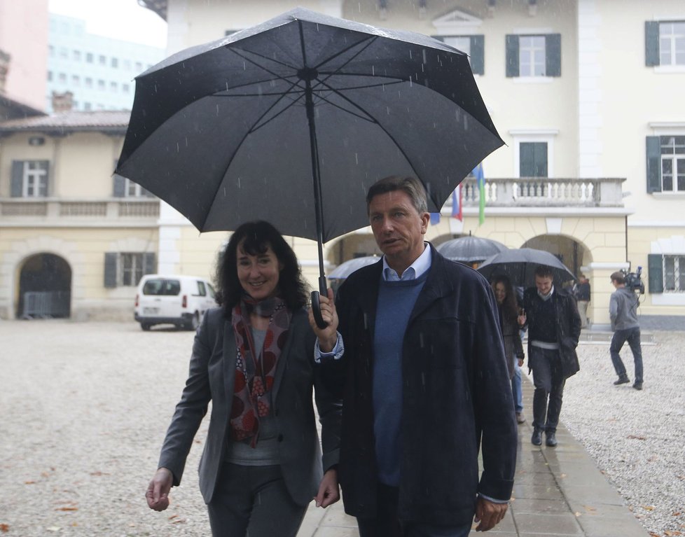 Slovinský prezident Borut Pahor s manželkou Tanjou