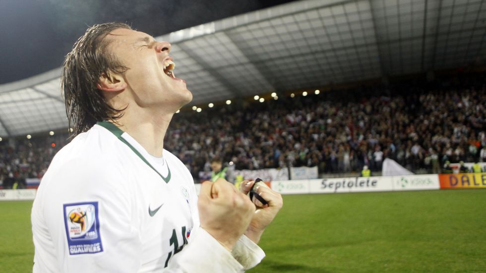 Slovinec Zlatko Dědič vehementně oslavil postup přes Rusko.