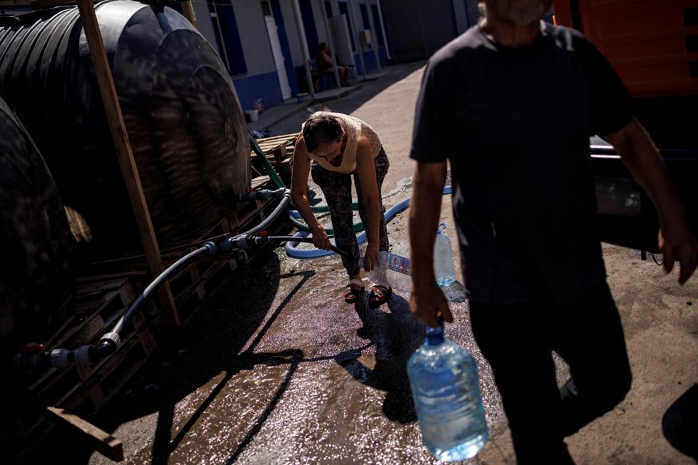 Nedostatek vody ve Slovjansku (7.8.2022)