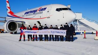 Unikátní let. Aerolinky Smartwings přistály v Antarktidě s Boeingem 737 MAX