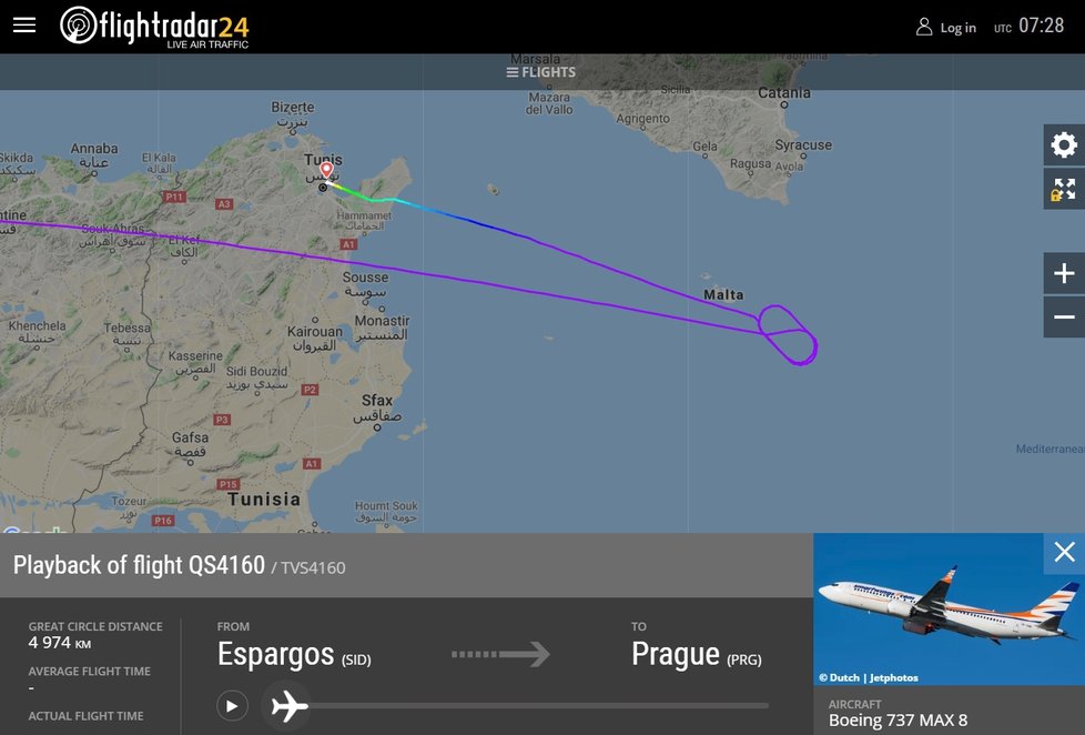 Odkloněný let Smartwings z Kapverd skončil v Tunisu