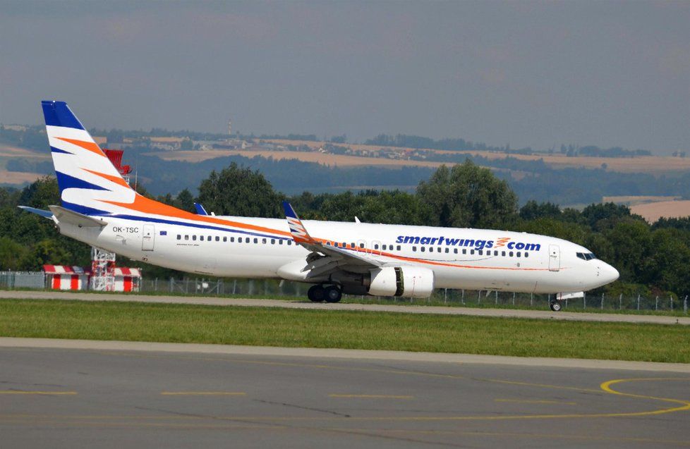 Letadlo Smartwings na letišti v Ostravě