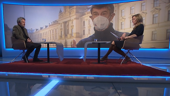 Epidemiolog Petr Smejkal, který je i členem Rady vlády pro zdravotní rizika v České televizi (24.2.2021)