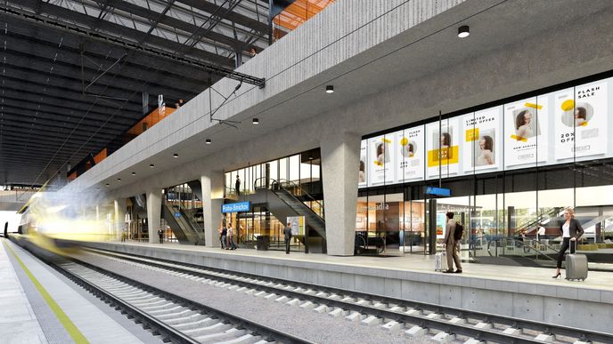 Vizualizace smíchovského nádraží po přestavbě Vizualizace smíchovského nádraží po přestavbě