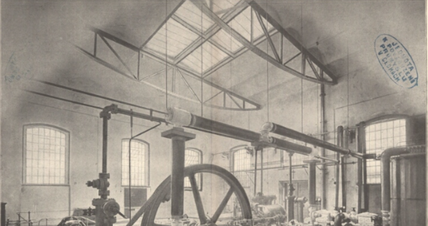Strojovna Smíchovského pivovaru z konce 19. století