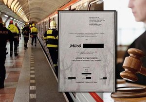 Soud obvinil chlapce (17) ze smrti Miloše S. V lednu 2020 muže shodil pod jedoucí metro. Mladík se proti rozsudku odvolá