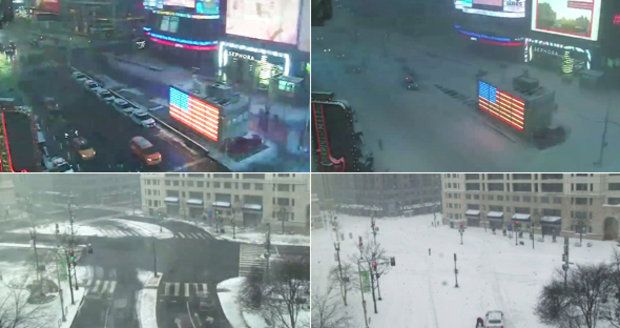 Unikátní video: New York během noci zapadal sněhem, z rušných ulic zmizel život