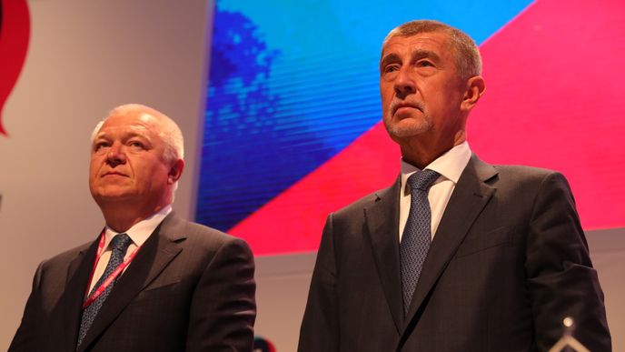 Andrej Babiš a Jaroslav Faltýnek mají své pozice předsedy a prvního místopředsedy hnutí ANO téměř jistou.  (17. 2. 2019)