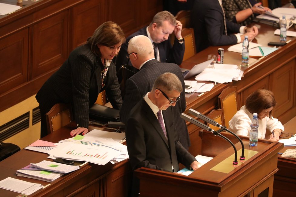 Premiér Andrej Babiš (ANO) ve Sněmovně během jednání o rozpočtu