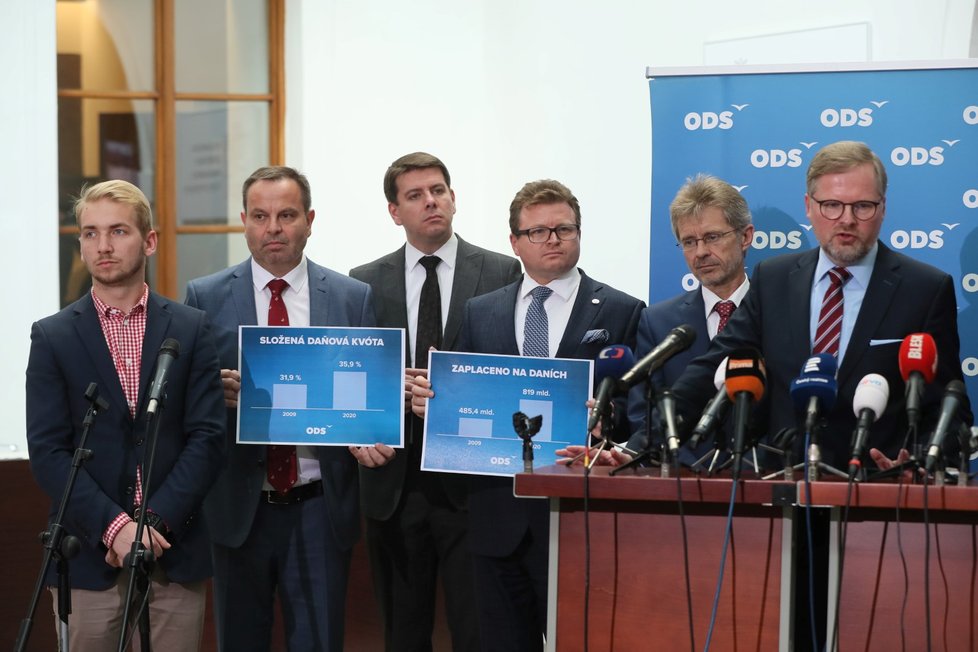 Zástupci ODS na tiskové konferenci ve Sněmovně (6. 11. 2019)