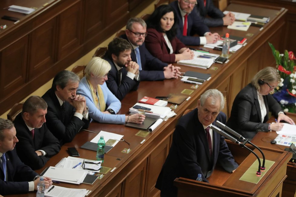 Prezident Zeman lobboval za menšinovou vládu Andreje Babiše. (10.1.2018)
