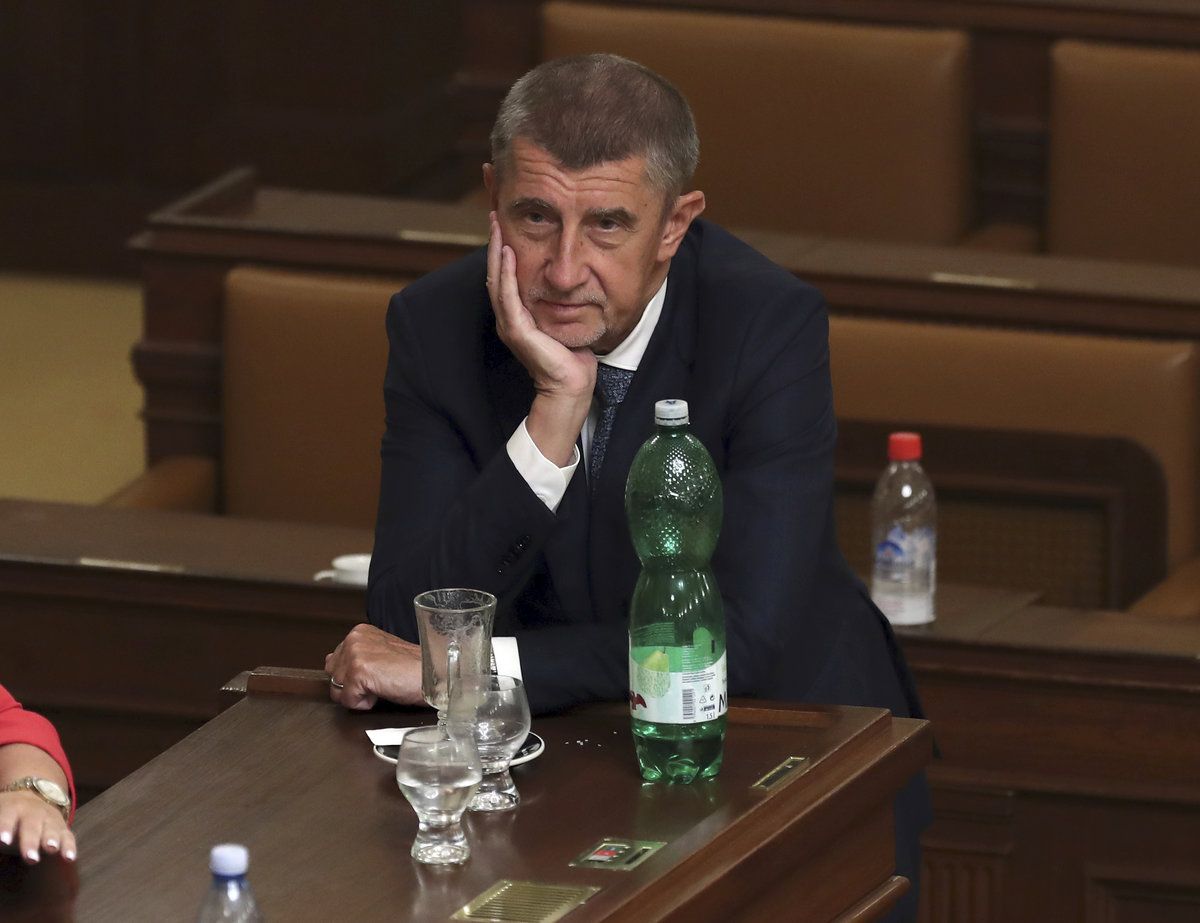 Andrej Babiš (ANO) v červnu 2019 při jednání o důvěře vládě