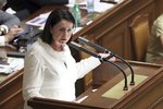 Miroslava Němcová (ODS) v červnu 2019 při jednání o důvěře vládě