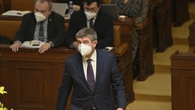Sněmovna o žádosti vlády o prodloužení stavu nouze: Premiér Babiš (11.2.2021)