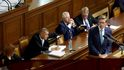 Jednání Sněmovny o nedůvěře vládě: Andrej Babiš (ANO) a řečnící Martin Kupka (ODS)(29.9.2026) Jednání Sněmovny o nedůvěře vládě: Andrej Babiš (ANO) a řečnící Martin Kupka (ODS)(29.9.2026)