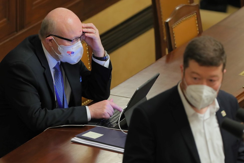 Jednání Sněmovny o pandemickém zákoně: Předseda SPD Tomio Okamura (15.2.2022)