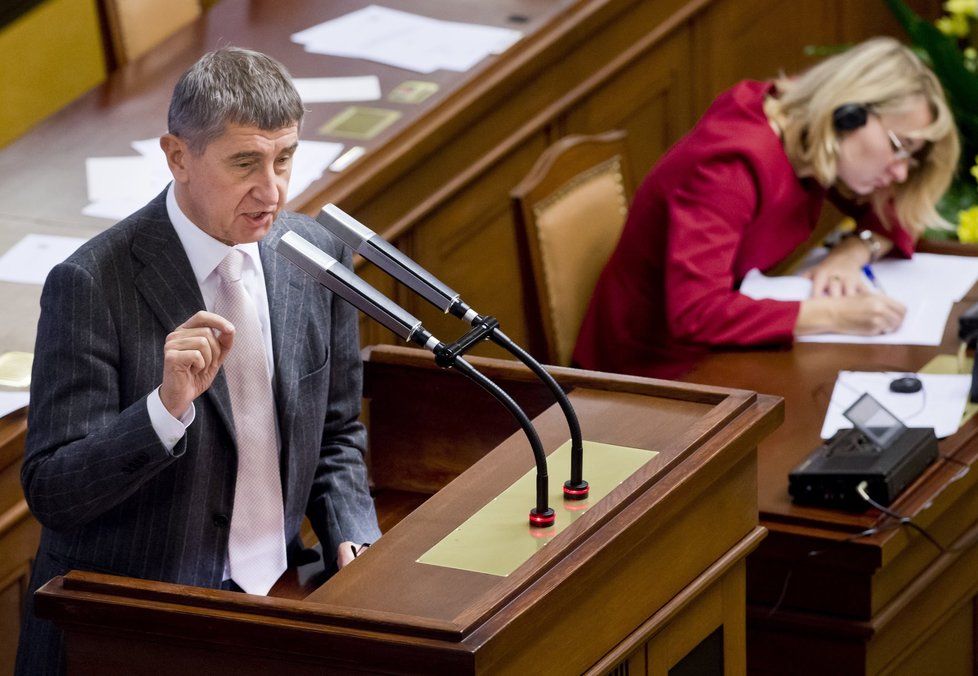 Andrej Babiš při 1. čtení, kterým návrh státního rozpočtu na rok 2015 prošel.