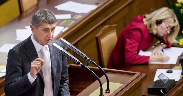 Andrej Babiš při 1. čtení, kterým návrh státního rozpočtu na rok 2016 prošel.