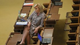 Jednání Sněmovny o prodloužení nouzového stavu: Předsedkyně poslaneckého klubu ANO Alena Schillerová(19.5.2022)