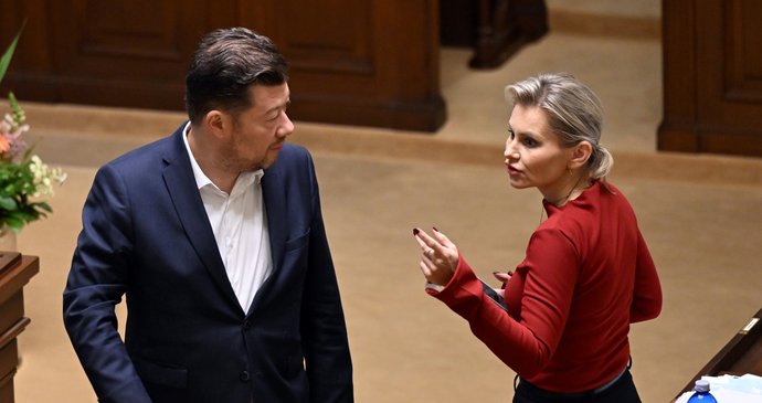Jednání Sněmovny: Taťána Malá (ANO) a Tomio Okamura (SPD)