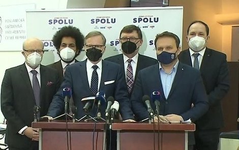 Tiskovka koalice SPOLU po jednání opozice a vlády k pandemickému zákonu (18.2.2021)