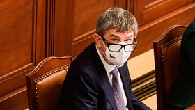 Premiér AndrePremiér Andrej Babiš (ANO) v Poslanecké sněmovně během projednávání prodloužení nouzového stavu (26.2.2021)