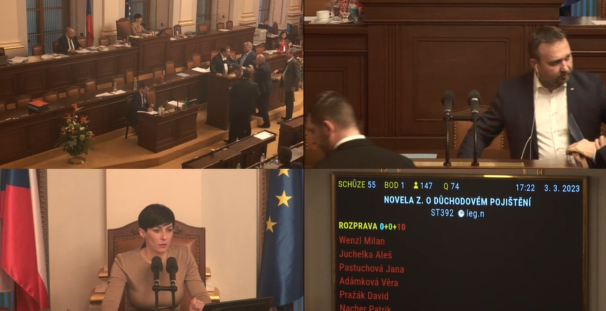 Poslanec Milan Wenzl na jednání Sněmovny o červnové valorizaci (3. 3. 2023)