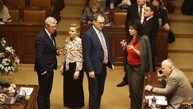 Jednání Sněmovny: Havlíček s Malou (ANO) a Šťastný s Veseckou (Motoristé)