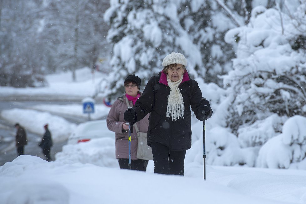 Sněžení se nevyhnulo ani České republice, ve čtvrtek bojoval s přívaly sněhu hlavně Jablonec nad Nisou (10.1. 2019)