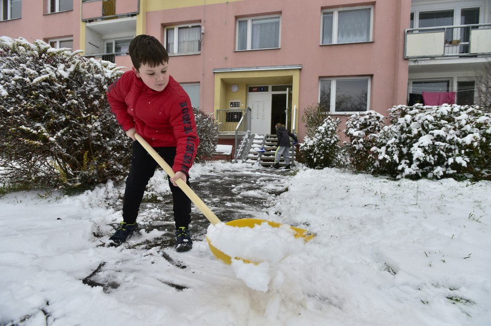 Husté sněžení v Česku (4.12.2021)