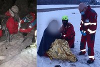 Lidé z mrazu blázní: Turisty v teplácích zachraňovali i na Sněžce, mikrobus na Ještědu jel přes svodidla