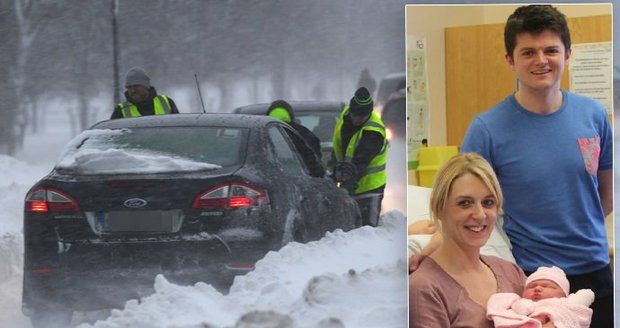 Děti v bouři zrozené: Daniella porodila v autě zapadlém ve sněhu, ten způsobil řadu problémů