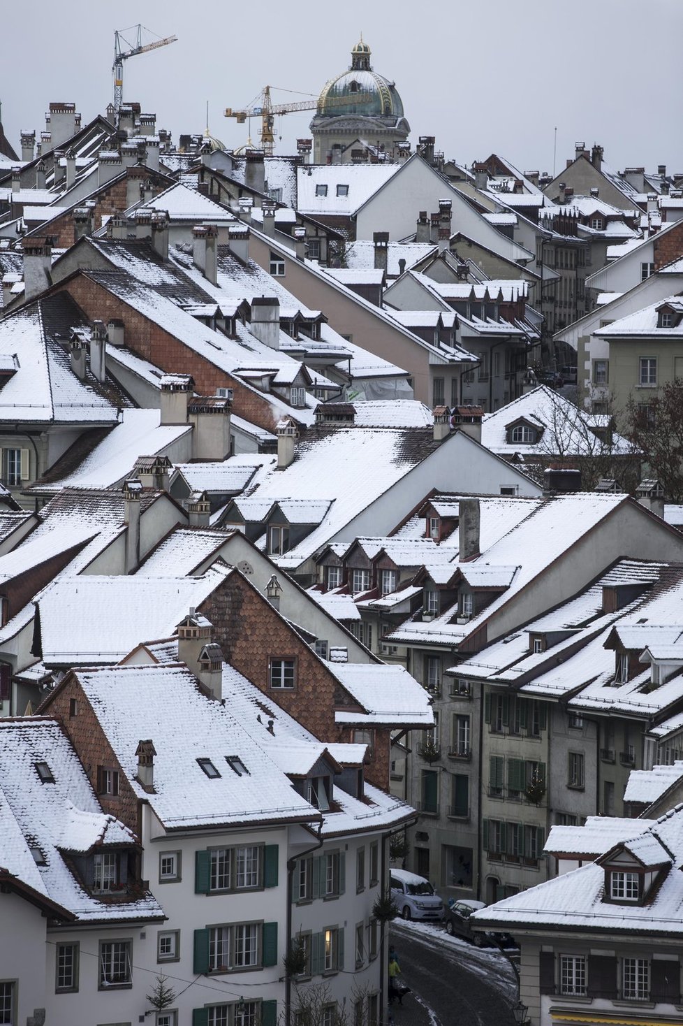 Nasněžilo i ve švýcarském Bernu