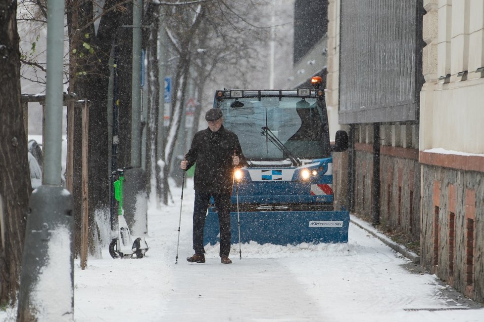 Nasněžilo i v Praze (12. 12. 2022).