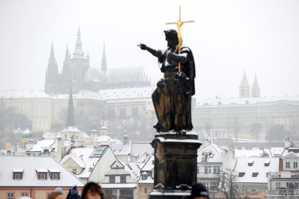 Nasněžilo i v Praze (12. 12. 2022).