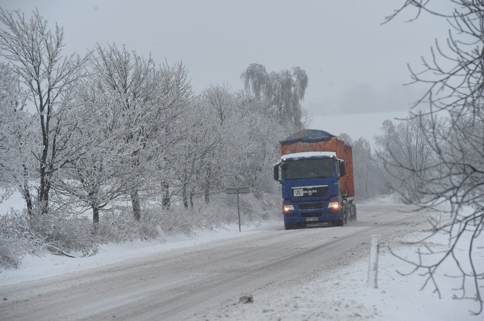 Sníh v Potštátě na Přerovsku (12. 12. 2022)