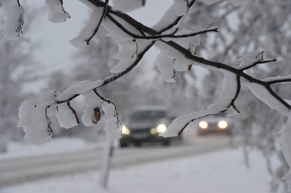 Sníh v Potštátě na Přerovsku (12. 12. 2022)