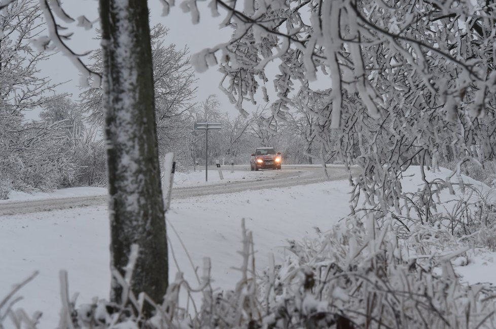 Sníh v Potštátě na Přerovsku (12. 12. 2022)