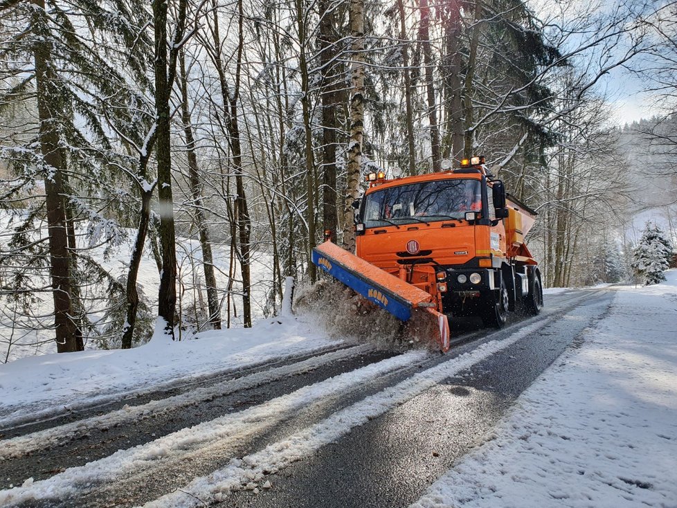 V Libereckém kraji připadlo v noci na 28. února až deset centimetrů sněhu.